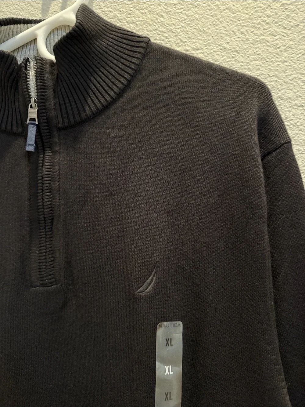 Nautica Men's Black Half-Zip Mock Neck Sweater NWT